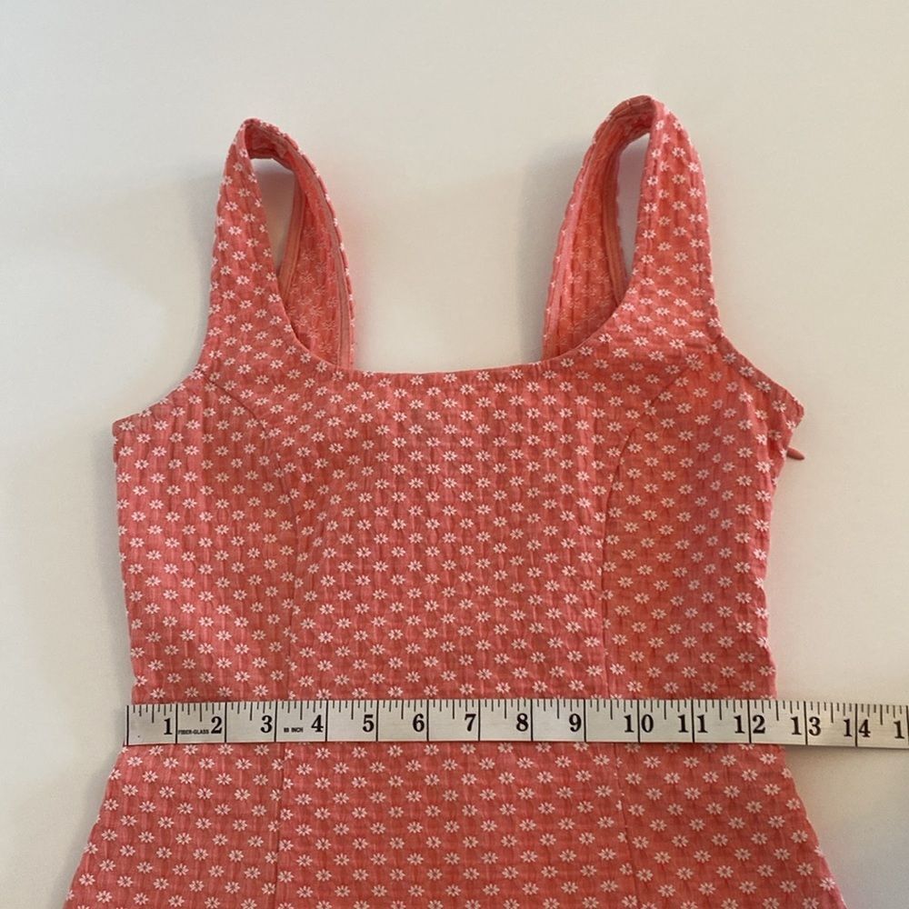Urban Outfitters Folly Pink Floral Fitted Notched Mini Dress Size Small - Picture 10 of 12